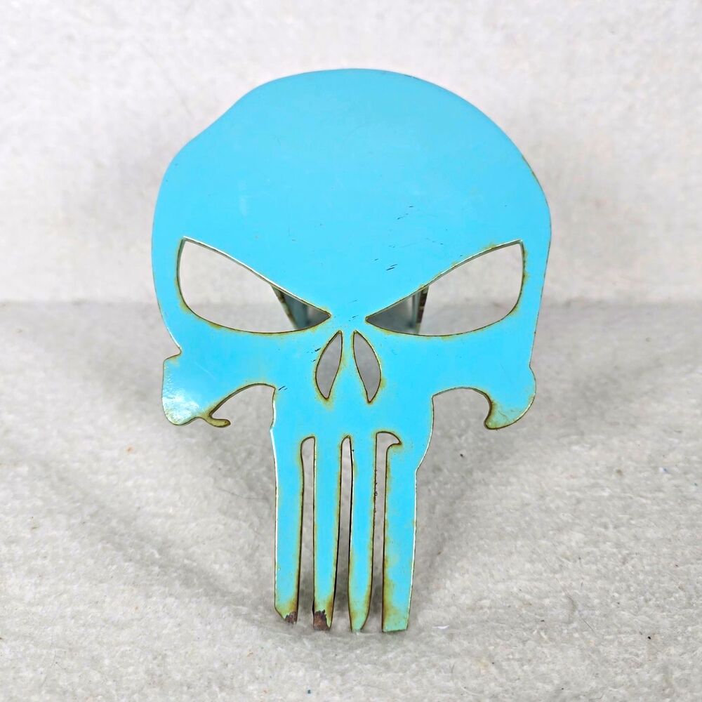 Steel Punisher Trailer Hitch Cover Teal